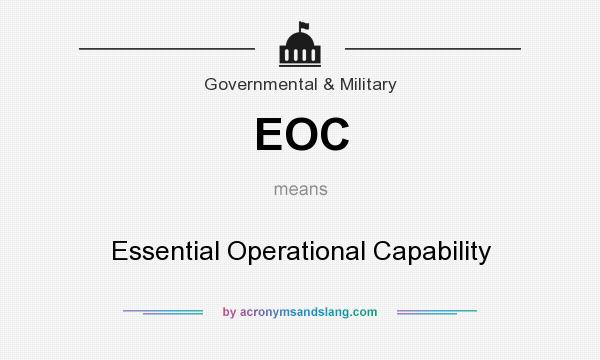 What does EOC mean? It stands for Essential Operational Capability