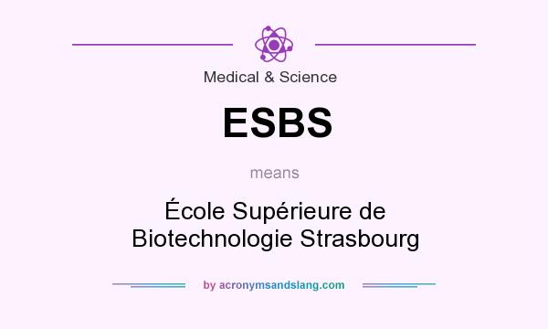 What does ESBS mean? It stands for École Supérieure de Biotechnologie Strasbourg