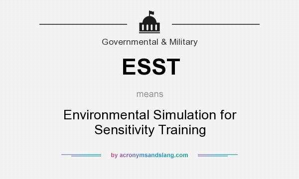 What does ESST mean? It stands for Environmental Simulation for Sensitivity Training