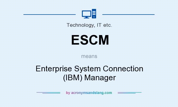 What does ESCM mean? It stands for Enterprise System Connection (IBM) Manager