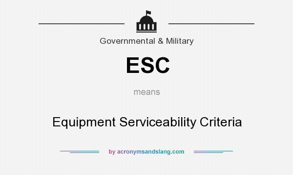 What does ESC mean? It stands for Equipment Serviceability Criteria