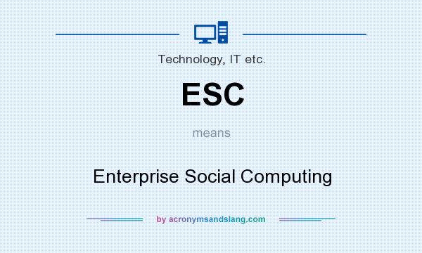 What does ESC mean? It stands for Enterprise Social Computing