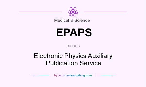 What does EPAPS mean? It stands for Electronic Physics Auxiliary Publication Service