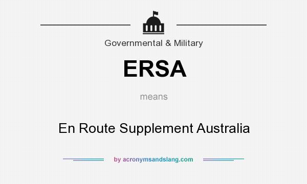 What does ERSA mean? It stands for En Route Supplement Australia