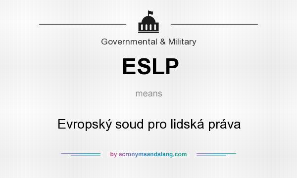 What does ESLP mean? It stands for Evropský soud pro lidská práva
