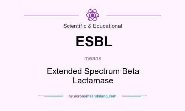 What does ESBL mean? It stands for Extended Spectrum Beta Lactamase