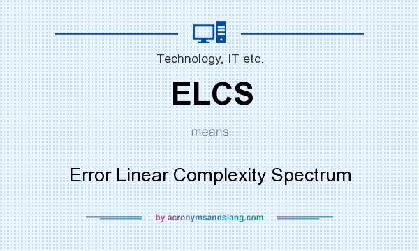 What does ELCS mean? It stands for Error Linear Complexity Spectrum