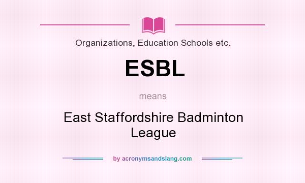 What does ESBL mean? It stands for East Staffordshire Badminton League