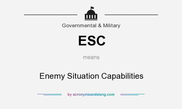 What does ESC mean? It stands for Enemy Situation Capabilities