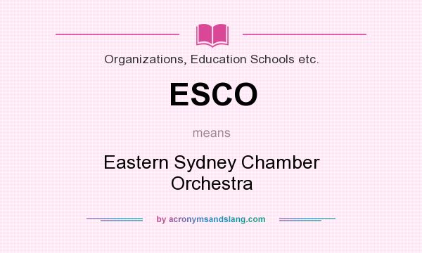What does ESCO mean? It stands for Eastern Sydney Chamber Orchestra