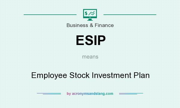What does ESIP mean? It stands for Employee Stock Investment Plan