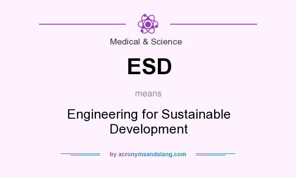 What does ESD mean? It stands for Engineering for Sustainable Development