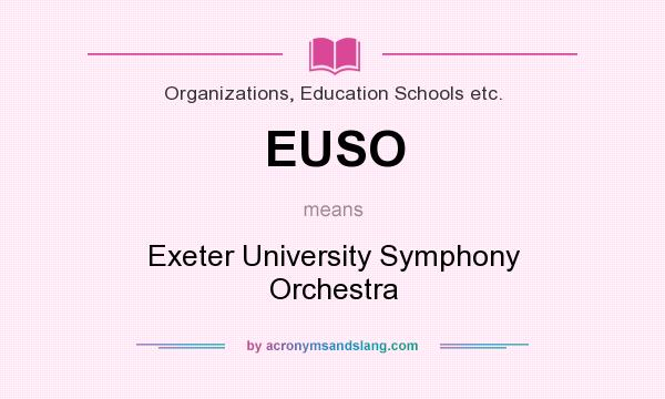 What does EUSO mean? It stands for Exeter University Symphony Orchestra
