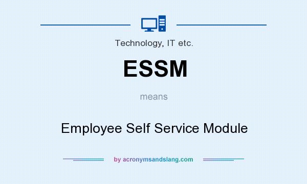 What does ESSM mean? It stands for Employee Self Service Module