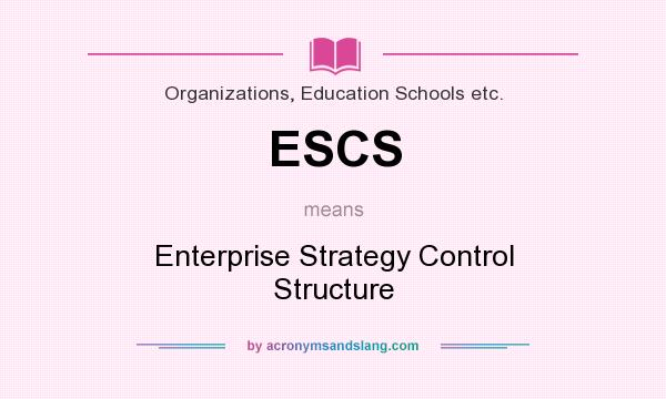 What does ESCS mean? It stands for Enterprise Strategy Control Structure
