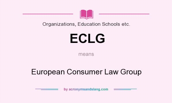 What does ECLG mean? It stands for European Consumer Law Group