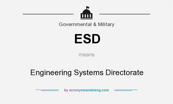 What does ESD mean? It stands for Engineering Systems Directorate