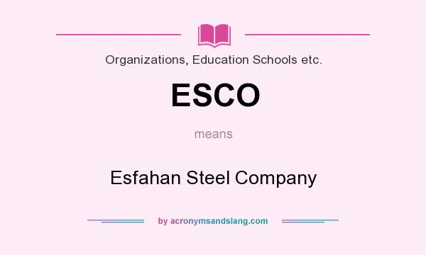 What does ESCO mean? It stands for Esfahan Steel Company