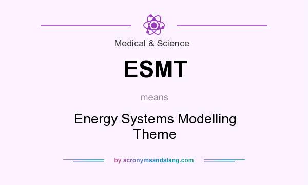 What does ESMT mean? It stands for Energy Systems Modelling Theme