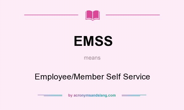 What does EMSS mean? It stands for Employee/Member Self Service