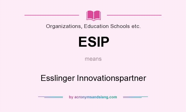 What does ESIP mean? It stands for Esslinger Innovationspartner