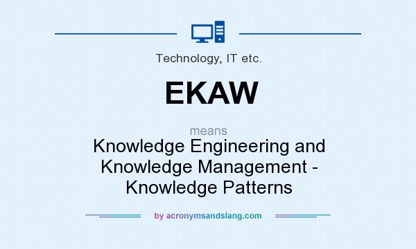 What does EKAW mean? It stands for Knowledge Engineering and Knowledge Management - Knowledge Patterns