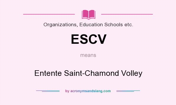 What does ESCV mean? It stands for Entente Saint-Chamond Volley