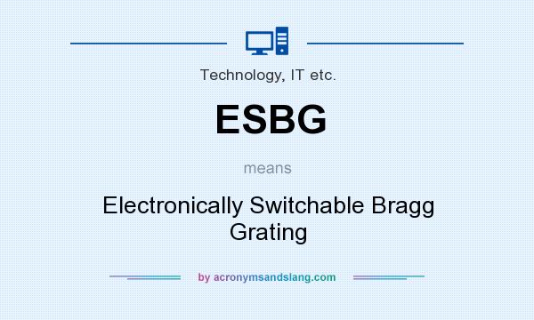What does ESBG mean? It stands for Electronically Switchable Bragg Grating
