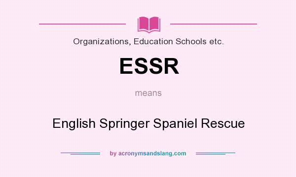 What does ESSR mean? It stands for English Springer Spaniel Rescue