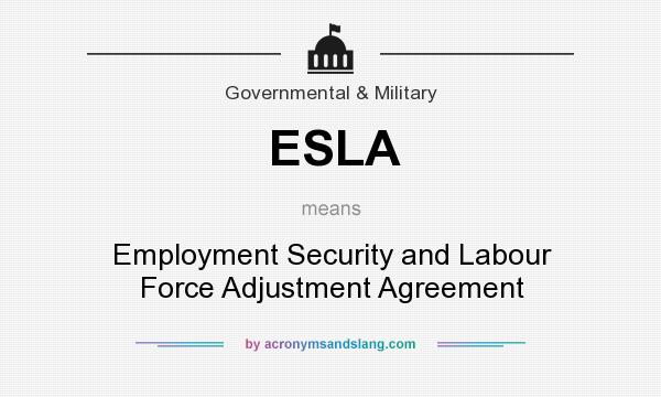What does ESLA mean? It stands for Employment Security and Labour Force Adjustment Agreement