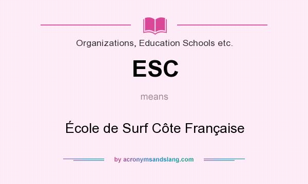 What does ESC mean? It stands for École de Surf Côte Française