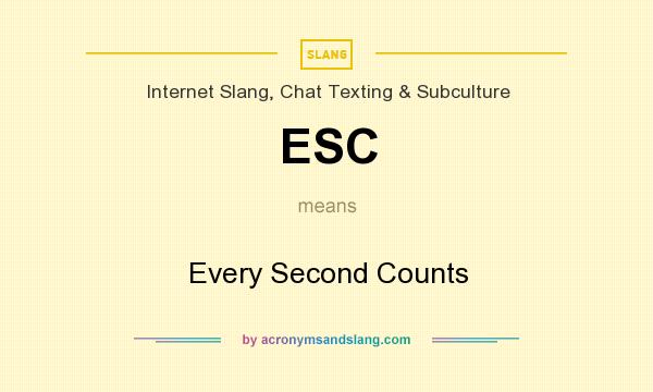 What does ESC mean? It stands for Every Second Counts
