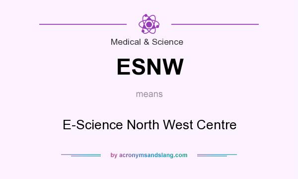What does ESNW mean? It stands for E-Science North West Centre