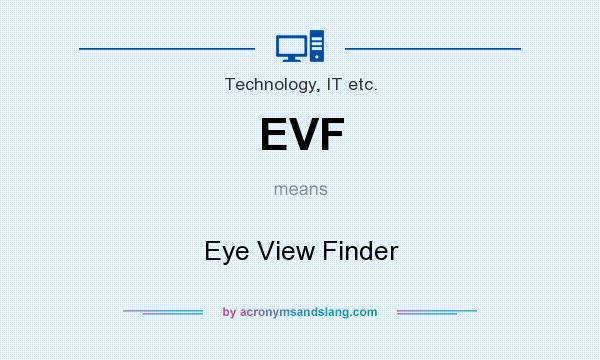 What does EVF mean? It stands for Eye View Finder