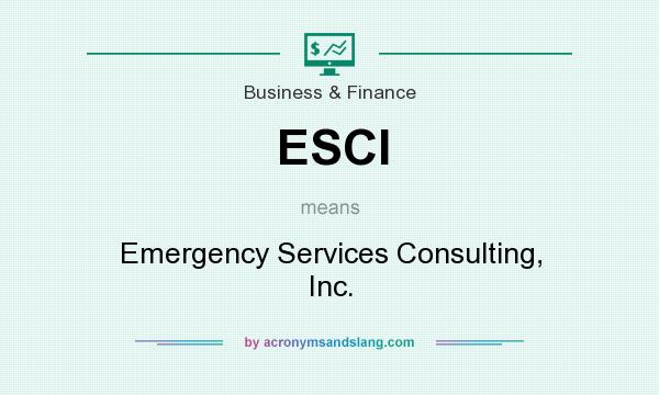 What does ESCI mean? It stands for Emergency Services Consulting, Inc.