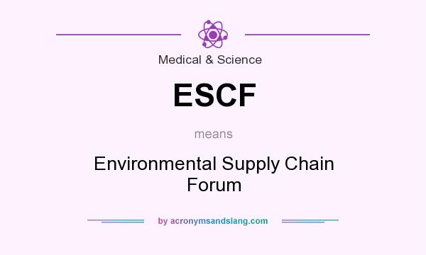 What does ESCF mean? It stands for Environmental Supply Chain Forum