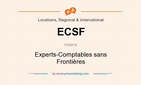 What does ECSF mean? It stands for Experts-Comptables sans Frontières