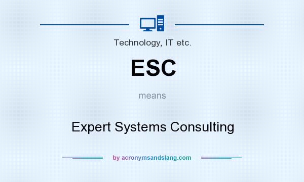 What does ESC mean? It stands for Expert Systems Consulting