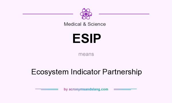 What does ESIP mean? It stands for Ecosystem Indicator Partnership