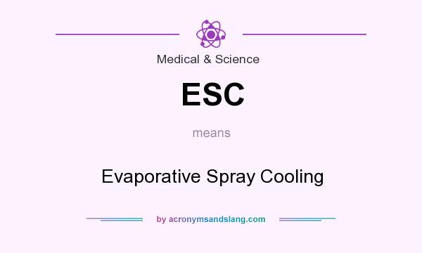 What does ESC mean? It stands for Evaporative Spray Cooling