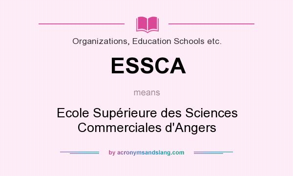 What does ESSCA mean? It stands for Ecole Supérieure des Sciences Commerciales d`Angers