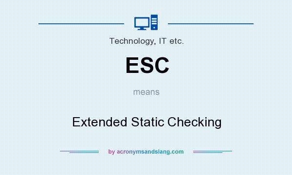 What does ESC mean? It stands for Extended Static Checking