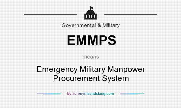 What does EMMPS mean? It stands for Emergency Military Manpower Procurement System