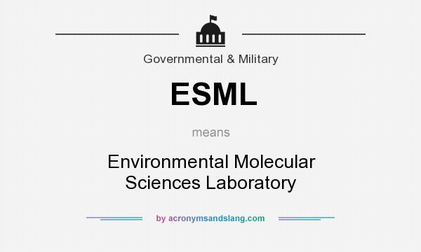 What does ESML mean? It stands for Environmental Molecular Sciences Laboratory