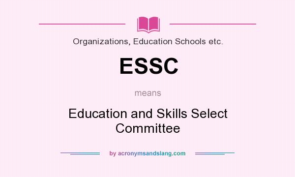What does ESSC mean? It stands for Education and Skills Select Committee
