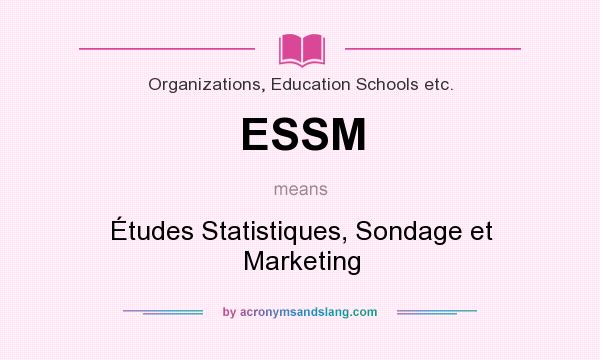 What does ESSM mean? It stands for Études Statistiques, Sondage et Marketing