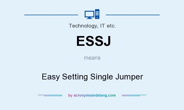 What does ESSJ mean? It stands for Easy Setting Single Jumper