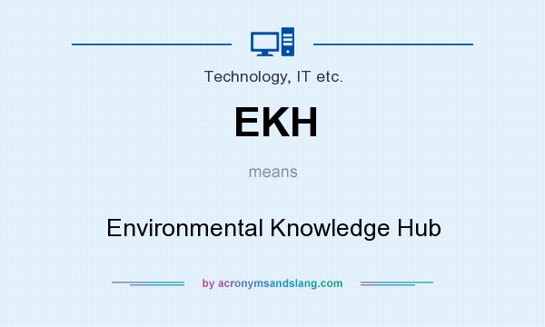 What does EKH mean? It stands for Environmental Knowledge Hub