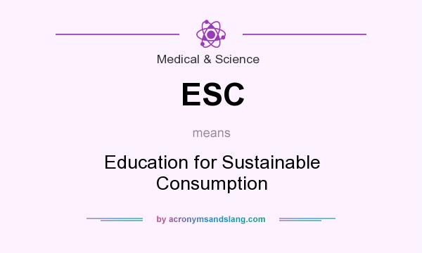 What does ESC mean? It stands for Education for Sustainable Consumption