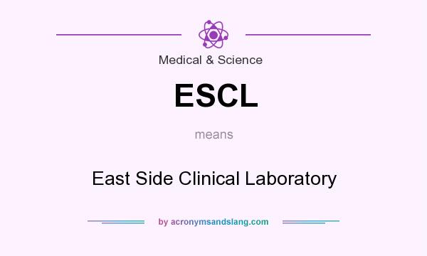 What does ESCL mean? It stands for East Side Clinical Laboratory